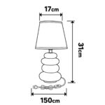 Veioza Navala Gri E14 - Lampa Eleganta H 31cm