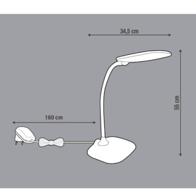 Lampa Birou LED Mei: Lumină Alb Rece, 710 Lumeni, Touch, Negru