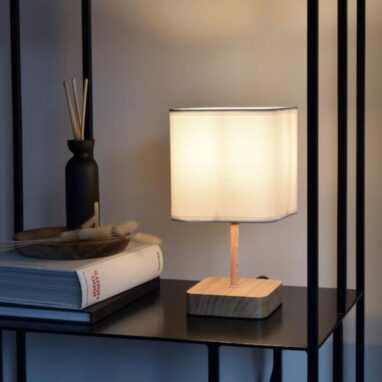 Veioza Akora Lemn 23 cm E14 - Lumina Calda, Design Elegant