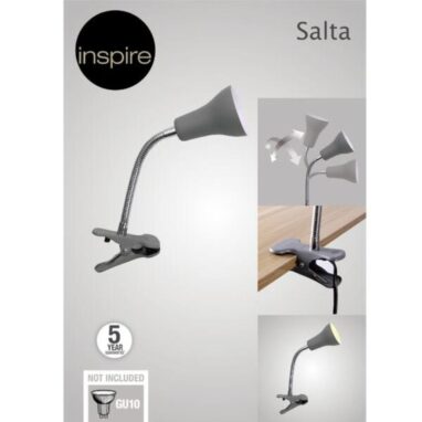 Lampa Birou cu Clips Salta, Gri - Iluminat Eficient