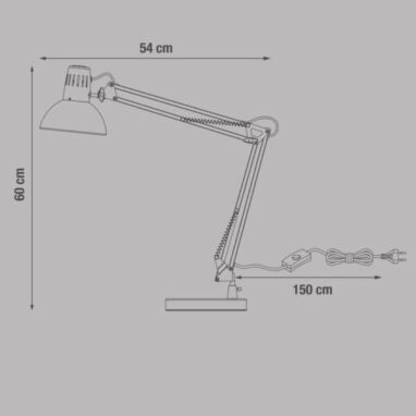 Lampă de birou Aequitecto, Negru, E27, 60W | Iluminare Modernă