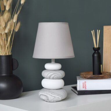 Veioza Navala Gri E14 - Lampa Eleganta H 31cm