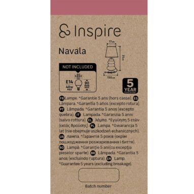 Veioza Navala Gri E14 - Lampa Eleganta H 31cm