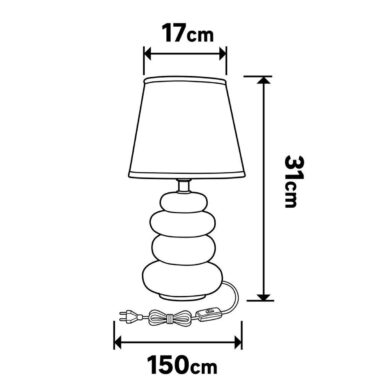 Veioza Navala Gri E14 - Lampa Eleganta H 31cm
