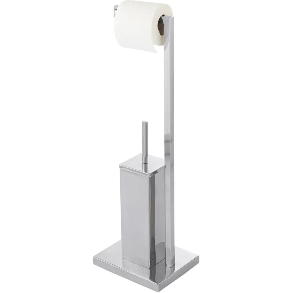 Suport hârtie igienică și perie toaletă GOODHOME Kotra, Crom