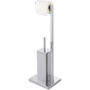 Suport hârtie igienică și perie toaletă GOODHOME Kotra, Crom