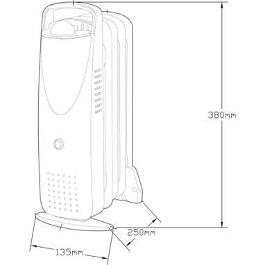 Radiator electric mini CYPA-5, 500W, Alb - Încălzire Rapidă