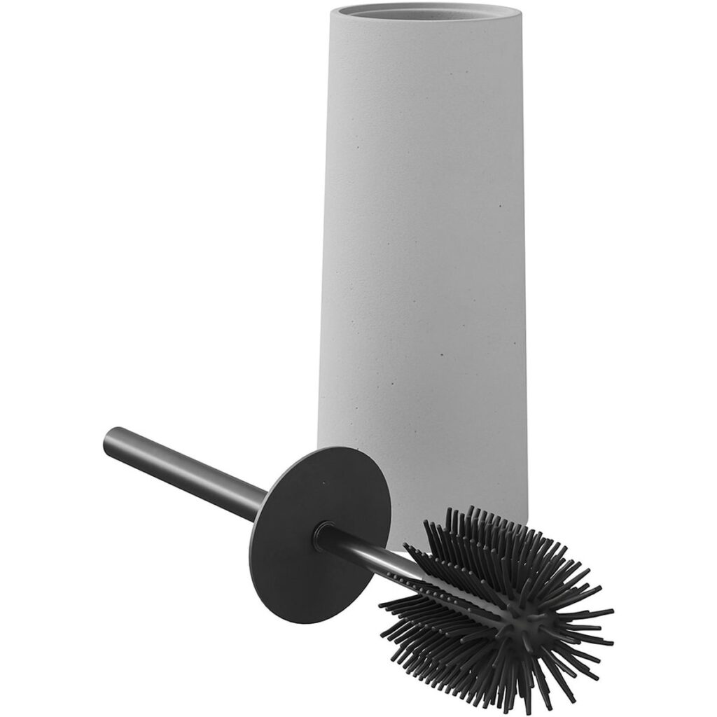 Perie WC cu Suport Elland GOODHOME Gri - Design Beton & Inox