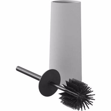 Perie WC cu Suport Elland GOODHOME Gri - Design Beton & Inox