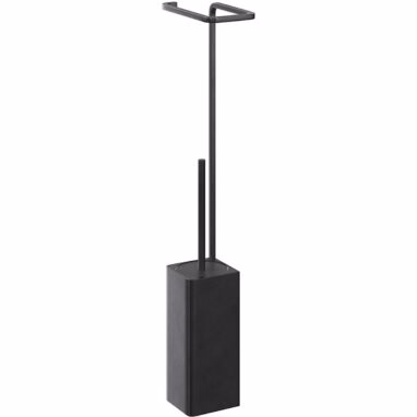 Suport Hârtie Igienică + Perie WC GOODHOME Negru