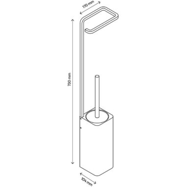 Suport Hârtie Igienică + Perie WC GOODHOME Negru