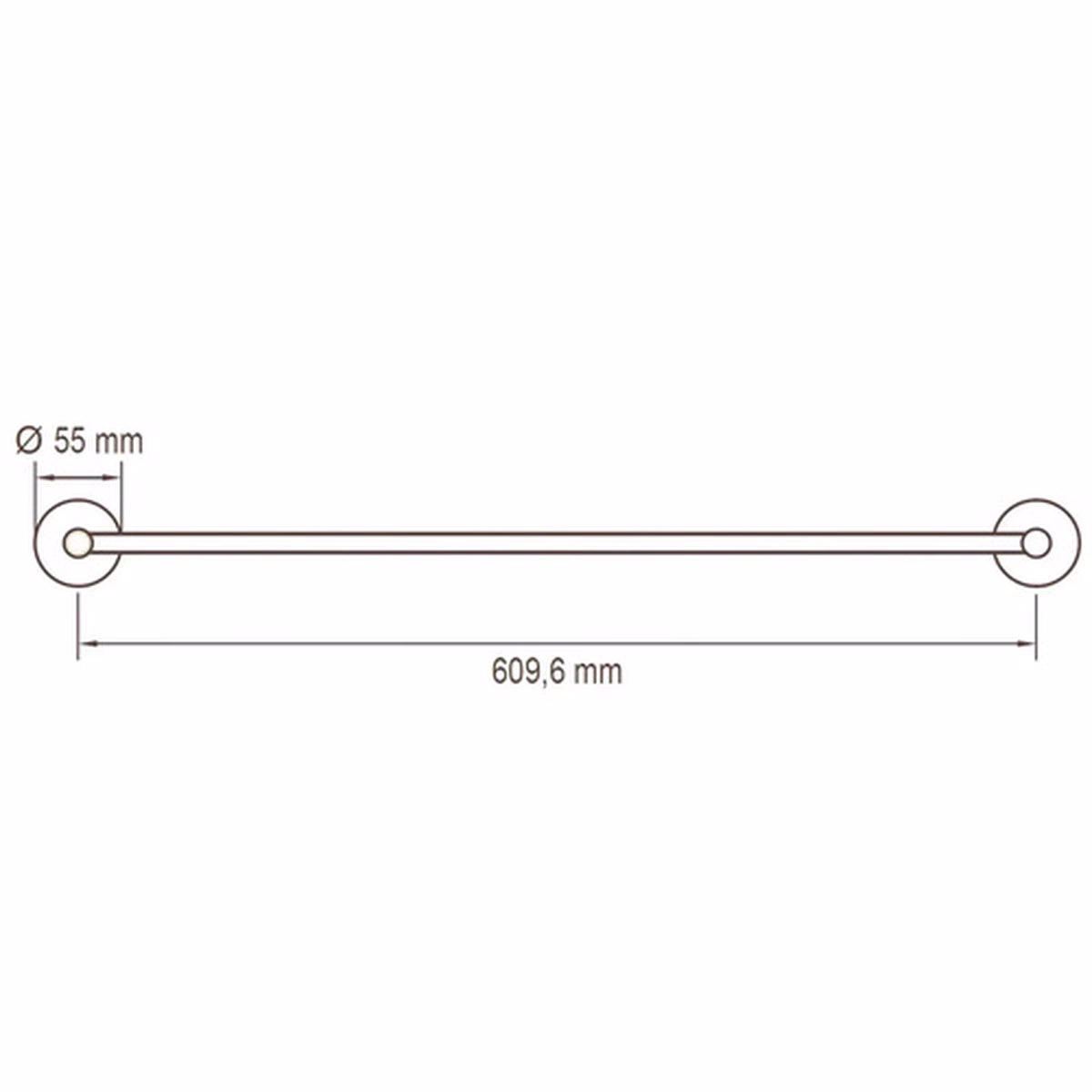 Suport Prosop Lenz Vida 60 cm Crom Lucios