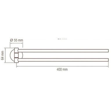 Suport prosop Lenz Nero 2 brațe negru