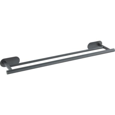 Suport prosop Wenko Orea negru mat, 2 brațe, 59.5 cm