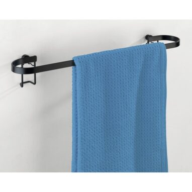 Suport Prosop Baie Classic Plus Tip Bară Negru - 45 cm Lățime