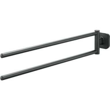 Suport prosop TIGER Carv 2 brațe negru mat, 45.9 cm