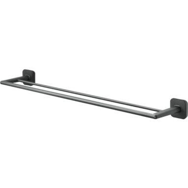 Suport prosop baie TIGER Carv, 2 brațe, negru mat, 65.2 cm