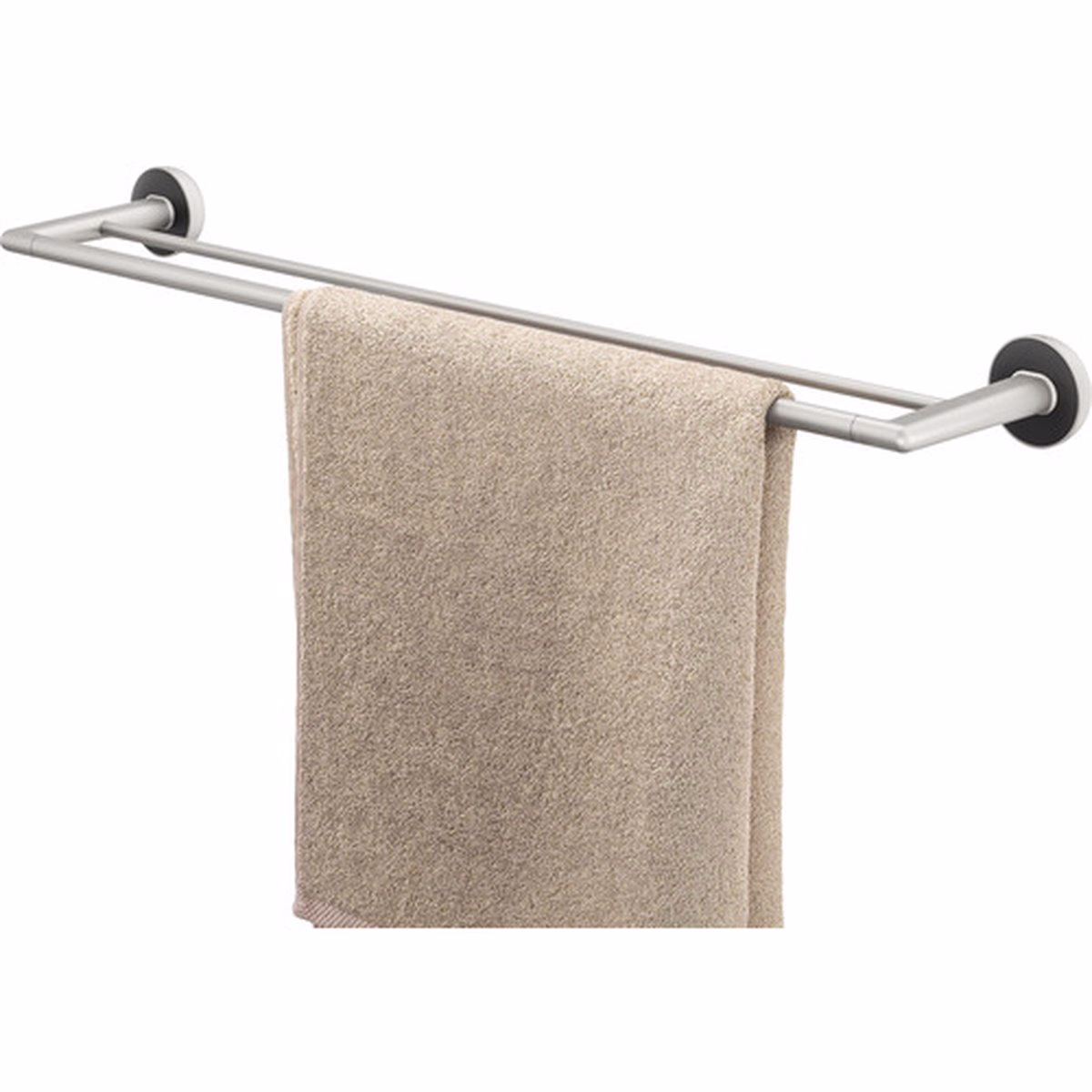 Suport prosop baie TIGER Cooper 2 brațe inox/negru 65.2 cm