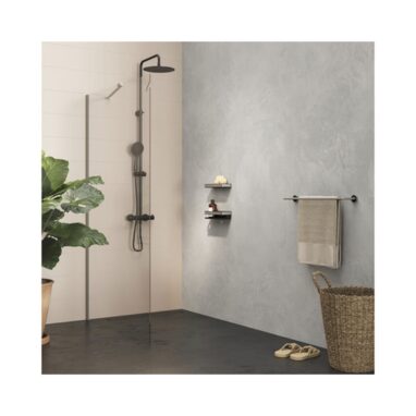 Suport prosop baie TIGER Cooper 2 brațe inox/negru 65.2 cm