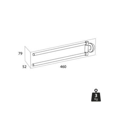 Suport Prosop Baie TIGER Cooper 45,9 cm Inox/Negru