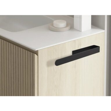 Suport prosop baie autoadeziv negru mat Form&Style