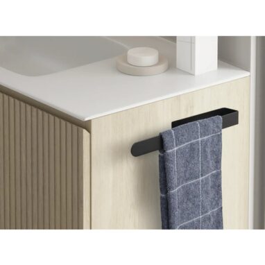 Suport prosop baie autoadeziv negru mat Form&Style