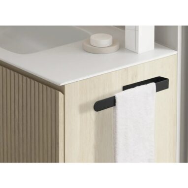 Suport prosop baie autoadeziv negru mat Form&Style