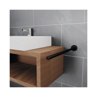 Suport prosop baie REIKA SAKU telescopic negru mat