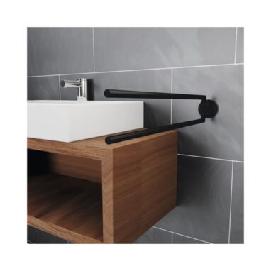 Suport Prosop Baie REIKA SAKU Mobil Negru Mat 2 Brațe