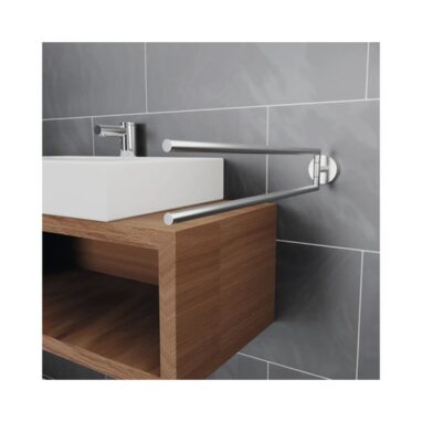 Suport prosop baie REIKA SAKU mobil, 2 brațe, inox periat