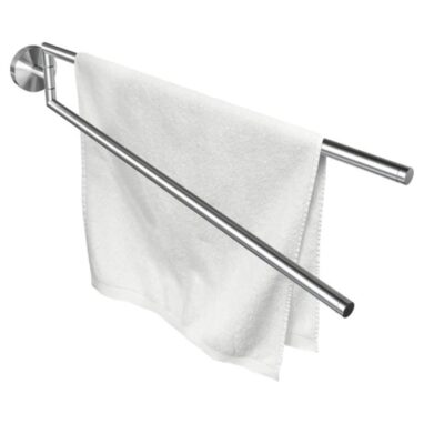 Suport prosop baie REIKA SAKU mobil, 2 brațe, inox periat