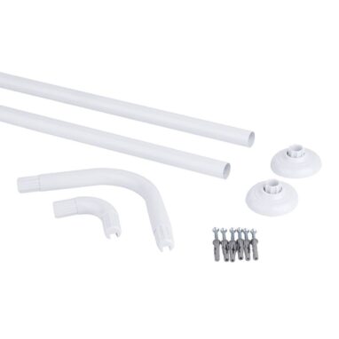 Bara perdea dus Sensea pe colt, 80/90 x 80/90 cm, alb