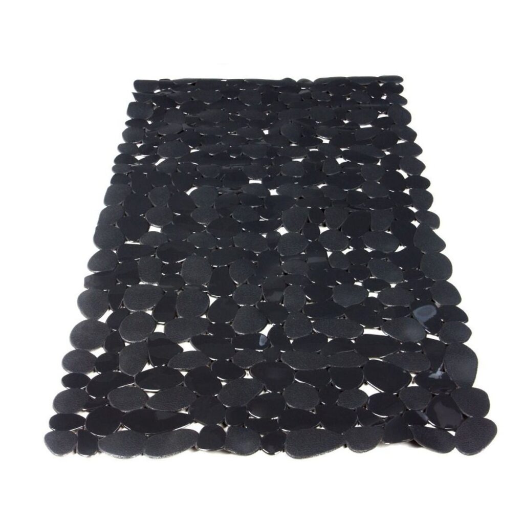 Covoraș Baie Antiderapant PVC Sensea Stone Gris 70x40 cm Negru