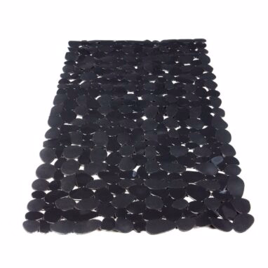 Covoraș Baie Antiderapant PVC Sensea Stone Gris 70x40 cm Negru