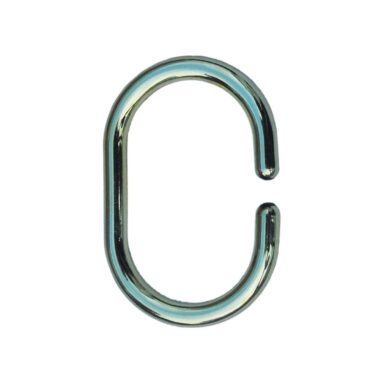 Inele perdea duș Sensea, plastic, crom, set 12 bucăți