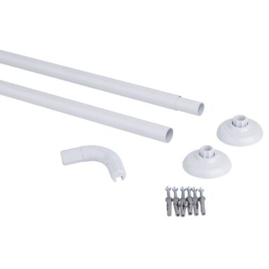 Bara perdea duș Sensea pe colț, 80 x 110-190 cm, alb