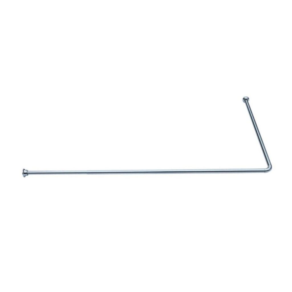 Bara Perdea Duș Sensea pe Colt Cromată 80 x 110/190 cm