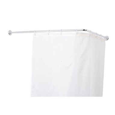 Bara Perdea Duș Sensea pe Colt Cromată 80 x 110/190 cm