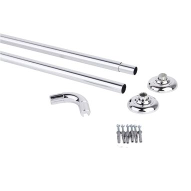 Bara Perdea Duș Sensea pe Colt Cromată 80 x 110/190 cm