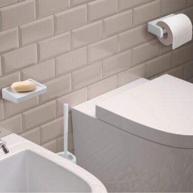 Suport Hartie Igienica Funky, Plastic Alb Lucios