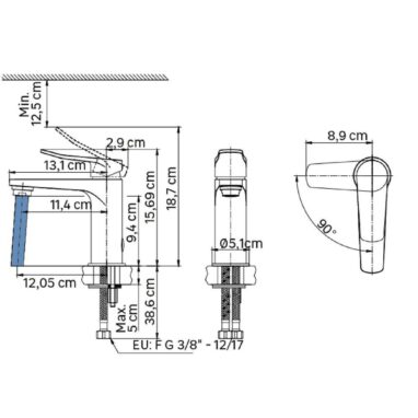 Baterie Lavoar Sensea Bora Crom Monocomanda | 5 Ani Garanție
