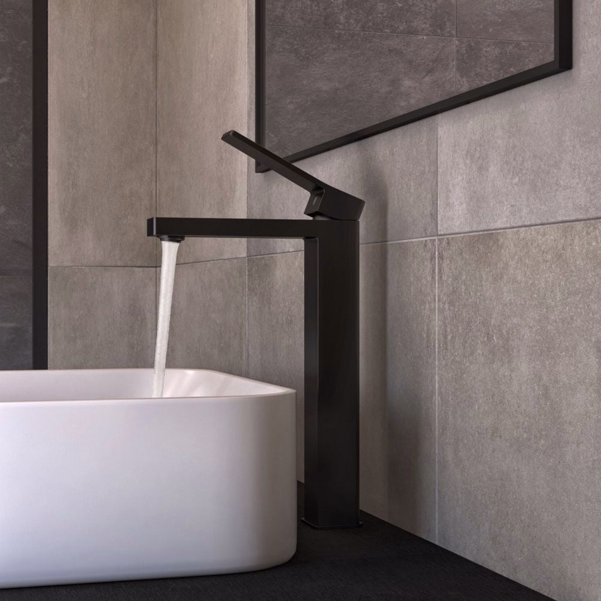 Baterie Lavoar Înaltă Negru Mat Sensea Studio Monocomandă