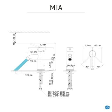 Baterie Lavoar Sensea Mia Crom - Monocomandă, Design Elegant