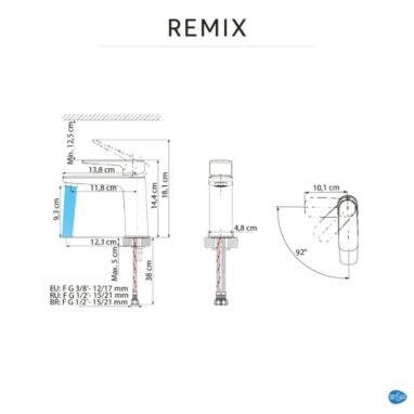 Baterie Lavoar Sensea Remix Negru Mat - Economie 60%