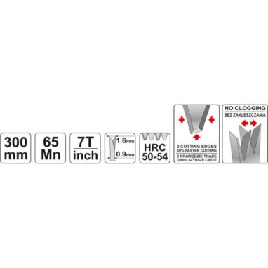 Fierăstrău lemn Yato 300mm, mâner plastic - Eficiență