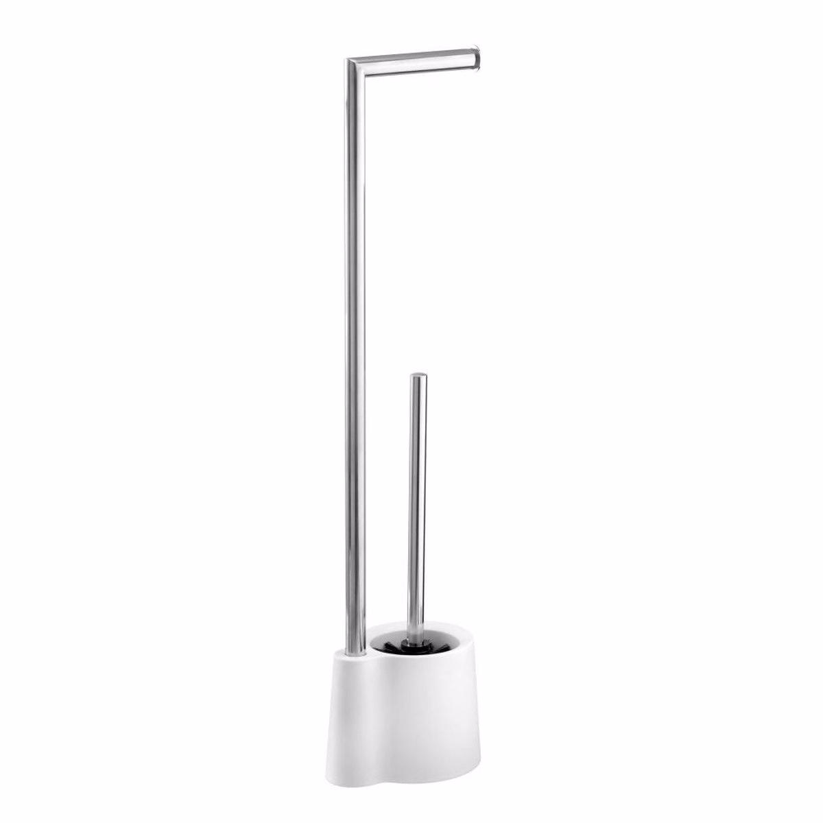 Perie WC cu Suport Hartie Igienica Avola Inox Alb
