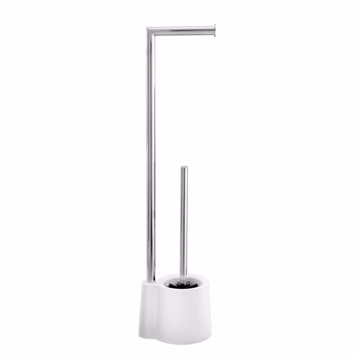 Perie WC cu Suport Hartie Igienica Avola Inox Alb
