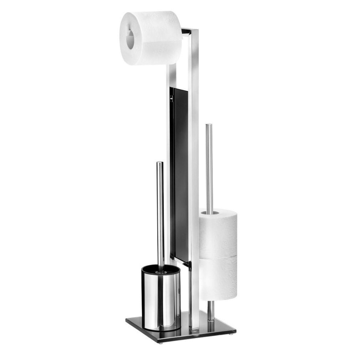 god11925606-1.jpeg Perie WC cu Suport Hârtie Igienică Rivalta Sticlă Inox Argintiu