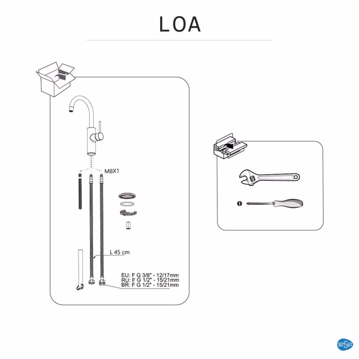 Baterie Lavoar Sensea Loa Crom - Stil Modern, Economie Apa