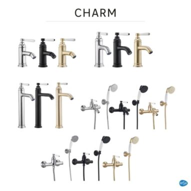 Baterie Lavoar Inalta Sensea Charm, Monocomanda, Alama Periata